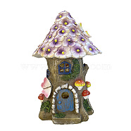 Dollhouse Outdoor Garden Courtyard Home, Small Night Light Resin Crafts Decorative Lamp, Colorful, 110x90x205mm(PW-WG16258-01)