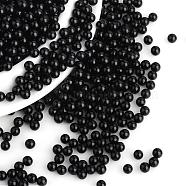 Imitation Pearl Acrylic Beads, No Hole, Round, Black, 2.5mm, about 10000pcs/bag(OACR-S011-2.5mm-Z25)