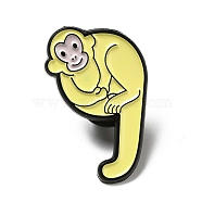 Number Enamel Pin, Electrophoresis Black Plated Alloy Monkey Pattern Brooch for Backpack Clothes, Num.9, 29x19.5x1.3mm, Pin: 1.1mm(JEWB-A008-01-9)
