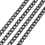 Aluminum Twisted Chains Curb Chains, Unwelded, Oxidated in Black, Size: about Chain: 10mm long, 6mm wide, 2mm thick(X-CHA-K1535-8)