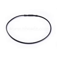 Rubber Cord Necklace Making, Black, Size: about 44cm long, Wire Cord: 3mm in diameter.(RCOR-440L-6)