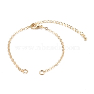 Brass Cable Chain Bracelet Makings, with Jump Rings and Lobster Claw Clasps, Real 18K Gold Plated, 6-3/8 inch(16.3cm)(AJEW-JB00931)