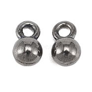 Alloy Charms, Round, Gunmetal, 7x4mm, Hole: 1.5mm, about 100pcs/bag(FIND-GJG0009-31B)