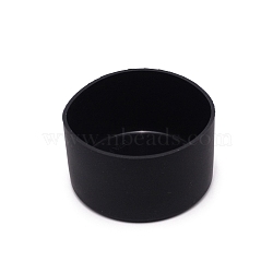 Silicone Nonslip Heat Resistant Reusable Cup Sleeve, Mug Cup Sleeve, Round Column, Black, 75x44mm, Hole: 67.5mm(SIL-WH0003-08D)