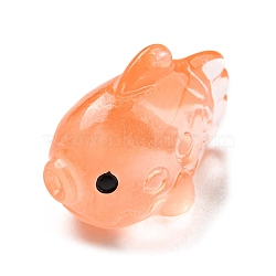 Resin Flounder Ornament, Micro Landscape Fish Tank Decortione, Orange, 19x25x14mm(CRES-B016-A03)