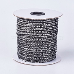 Resin and Polyester Braided Cord Thread, DarkGray, 4mm; about 50yards/roll(45.72m/roll), 150 feet/roll(OCOR-F008-D05)