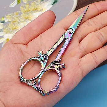 Stainless Steel Scissors, Embroidery Scissors, Sewing Scissors, Rainbow Color, 120x50mm