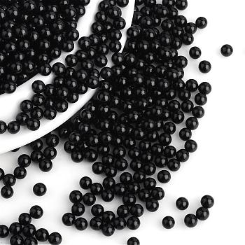 Imitation Pearl Acrylic Beads, No Hole, Round, Black, 2.5mm, about 10000pcs/bag