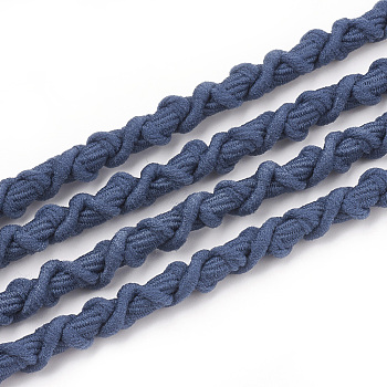 Elastic Cord, with Nylon Outside and Rubber Inside, Steel Blue, 5.5mm, about 100yard/bundle(300 feet/bundle)