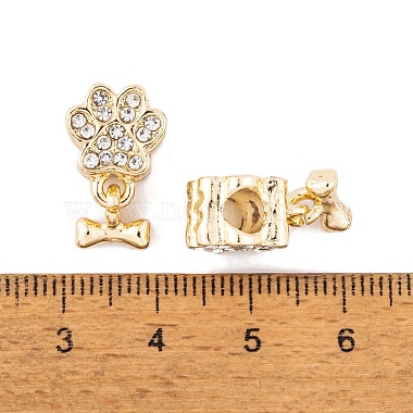 Rack Plating Alloy Rhinestone European Dangle Charms(FIND-C055-19G-01)-3