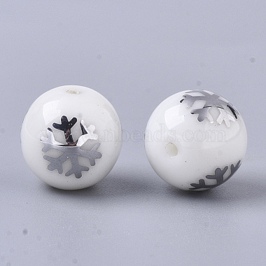 Perles de verre opaque de Noël(EGLA-R113-01B)-2