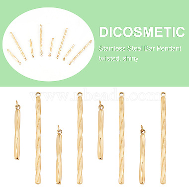 DICOSMETIC 8Pcs 2 Style Ion Plating(IP) 304 Stainless Steel Pendants(STAS-DC0005-90)-5