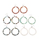 Natural Agate Beads Big Ring Dangle Earrings for Girl Women(EJEW-JE04652)-1