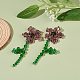 Boucles d'oreilles pendantes imitation cristal autrichien fleur de vie(EJEW-TA00029-03)-2