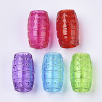 Transparent Acrylic European Beads, Dyed, Large Hole Beads, Barrel, Mixed Color, 15.5x9.5mm, Hole: 6mm, about 900pcs/500g(TACR-T015-032)
