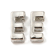 Platinum Plated Alloy Beads, Initial Letter, Letter.E, 10x3mm, Hole: 1.8mm(PALLOY-CJC0001-64P-E)
