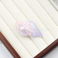 PVC Plastic Claw Hair Clips, with Plastic Bead, Shell Shape, 62x35x15mm(PW-WG87380-02)
