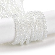 Electroplate Glass Beads Strands, Faceted, Pearl Luster Plated, Round, WhiteSmoke, 3mm, Hole: 0.8mm, about 164~166pcs/strand, 19.69~19.88 inch(50~50.5cm)(EGLA-A035-J3mm-A06)