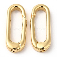 Brass Spring Gate Rings, Oval, Cadmium Free & Lead Free, Long-Lasting Plated, Real 18K Gold Plated, 18x7x3mm(X-KK-R143-28G)