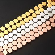 Non-magnetic Synthetic Hematite Beads Strands, Galvanic Plating(Color Retention for 1 Year), Flat Round, Mixed Color, 9.5x9x3.5mm, Hole: 1.2mm, about 44pcs/strand, 15.75 inch(40cm)(G-B014-02)