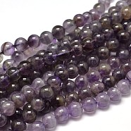 Natural Amethyst Round Bead Strands, Grade BC, 6mm, Hole: 1mm, about 63~65pcs/strand, 15.3 inch(X-G-I168-08-6mm)