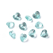 Transparent Pointed Back Glass Cabochons, Heart, for DIY Crafts Jewelry Making, Pale Turquoise, 4.5x5x3mm(GLAA-WH0015-37L)