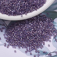 MIYUKI Delica Beads, Cylinder, Japanese Seed Beads, 11/0, (DB0922) Sparkling Orchid Lined Aqua, 1.3x1.6mm, Hole: 0.8mm, about 2000pcs/10g(X-SEED-J020-DB0922)