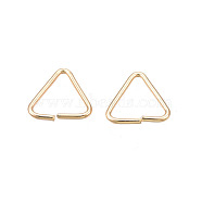 Brass Triangle Linking Ring, Buckle Clasps, Quick Link Connector, Fit for Top Drilled Beads, Webbing, Strapping Bags, Cadmium Free & Nickel Free & Lead Free, Golden, 9x9.5x1mm(KK-N232-331A-02)