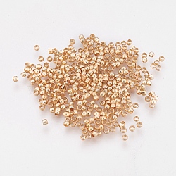 Brass Crimp Beads, Long-Lasting Plated, Rondelle, Light Gold, 2x1.5mm, Hole: 1mm, about 500pcs/5g(X-KK-O102-07G)