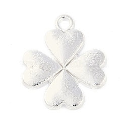 Tibetan Style Alloy Pendant, Clover, Cadmium Free & Nickel Free & Lead Free, Silver, 21x17.5x2.5mm, Hole: 1.5mm(K0P87022)