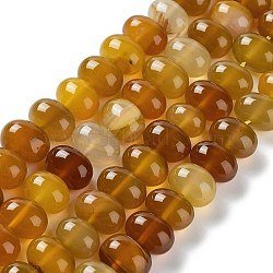 Natural Agate Beads Strands, Dyed & Heated, Egg, Goldenrod, 15~17x11~12mm, Hole: 1.6mm, about 14~15pcs/strand, 6.69~6.89 inch(17~17.5cm)(G-G021-03A-08)