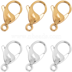 12Pcs 2 Colors 316 Stainless Steel Lobster Claw Clasps, Mixed Color, 23x14x6mm, Hole: 3mm, 6pcs/color(STAS-BBC0007-37)