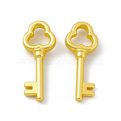 Rack Plating Alloy Pendants, Cadmium Free & Lead Free & Nickle Free, Key Charms, Matte Gold Color, 22x8.5x3.5mm, Hole: 5.5x5.5mm(FIND-G045-02MG)
