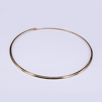 304 Stainless Steel Choker Necklaces, Rigid Necklaces, Real 18K Gold Plated, 5.31~5.55 inch(13.5~14.1cm)