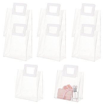 Valentine's Day Rectangle Transparent PVC Storage Bags with Handle, Gift Storage Bags, Clear, 28x18.4x0.75cm