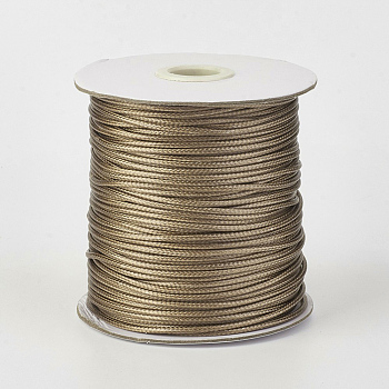 Eco-Friendly Korean Waxed Polyester Cord, Tan, 0.8mm, about 174.97 yards(160m)/roll
