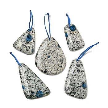 Natural K2 Stone Pendants, Grade AA, Triangle/Trapezoid/Teardrop, Mixed Shapes, 41~57x24~45x6mm, Hole: 1.8mm