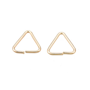 Brass Triangle Linking Ring, Buckle Clasps, Quick Link Connector, Fit for Top Drilled Beads, Webbing, Strapping Bags, Cadmium Free & Nickel Free & Lead Free, Golden, 9x9.5x1mm