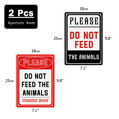 2Pcs 2 Style Aluminum Warning Signs(DIY-GL0003-63)-2