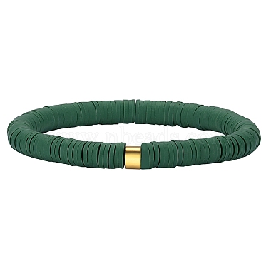 Dark Sea Green Polymer Clay Bracelets