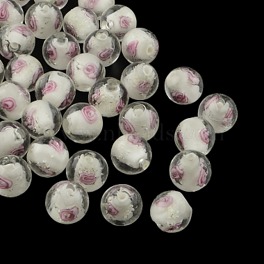 12mm White Round Lampwork Beads