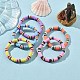 5pcs 5 ensemble de bracelets extensibles de surfeur heishi en argile polymère de couleur(BJEW-JB09862)-2