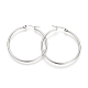 201 Stainless Steel Hoop Earrings(X-MAK-R018-40mm-S)-2