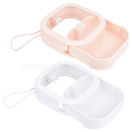 4Pcs 2 Colors Square ABS+TPE Multifunction Pocket-Sized Push Button Storage Box, Clear Window Portable Travel Small Items Case with Hanging Rope, Mixed Color, 17.4cm, Box: 11x11x3cm, 2pcs/color(CON-GF0001-11)