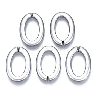 Opaque Spray Painted Acrylic Linking Rings, Quick Link Connectors, for Cable Chains Making, Oval, Silver, 29x19.5x3.5mm, Inner Diameter: 20x10.5mm, about 455pcs/500g(OACR-S021-66A-B02)
