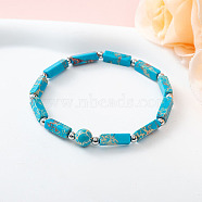 Synthetic Turquoise Stretch Bracelet, 7-1/8 inch(18cm)(DP3019-6)