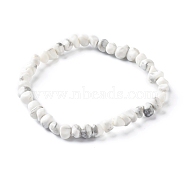Natural Howlite Chip Beads Bracelet for Girl Women, Stone Stretch Bracelet, Inner Diameter: 1-7/8~2-1/4 inch(4.9~5.8cm)(BJEW-JB06748-06)