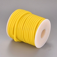 Hollow Pipe PVC Tubular Synthetic Rubber Cord, Wrapped Around White Plastic Spool, Gold, 3mm, Hole: 1.5mm, about 27.34 yards(25m)/roll(RCOR-R007-3mm-22)