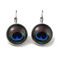 Eye Glass Leverback Earrings with Brass Earring Pins, Royal Blue, 29mm(EJEW-Q798-01S)
