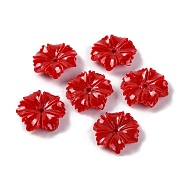 Synthetic Coral Beads, Dyed, Flower, FireBrick, 13x12.5x3mm, Hole: 1mm(CORA-C002-02B)